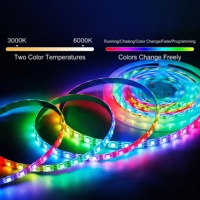 Tira LED Programable Sir Wheat de Bajo Voltaje a Todo Color 12V WS2815 RGBW de Cuatro Hilos con Control de Píxel Único y Efecto de Persecución de Color, Impermeable