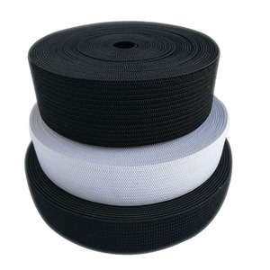 20mm 25mm Noir Blanc Couleurs Textiles de Maison Polyester Bande Élastique Haute Élasticité Vêtement <span class=keywords><strong>Plat</strong></span> Tricoté Bandes Élastiques pour la Couture - Product Image 4