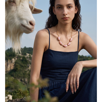 Collier pendentif vintage en résine JINYOU 8401, élégant, en acier inoxydable plaqué or PVD, chaîne de collier, collier ras du cou