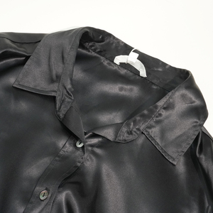 <span class=keywords><strong>Camicetta</strong></span> Classica <span class=keywords><strong>Nera</strong></span> in <span class=keywords><strong>Seta</strong></span> Pura, Camicia con Bottoni 100% <span class=keywords><strong>Seta</strong></span> di Gelso, Blusa in Raso di <span class=keywords><strong>Seta</strong></span> per Donna, Essenziale nel Guardaroba - Product Image 2