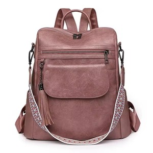 Hot Sale New Fashion <strong>Brown</strong> <strong>Backpack</strong> Waterproof Large Capacity Retro Single Shoulder Crossbody Bag PU Leather Women's <strong>Backpack</strong> - Product Image 4