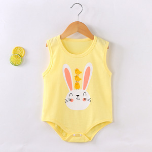 2024 tutina per <span class=keywords><strong>neonato</strong></span> vestiti estivi senza maniche <span class=keywords><strong>body</strong></span> a triangolo 100% cotone con chiusura a bottone gilet Casual - Product Image 6