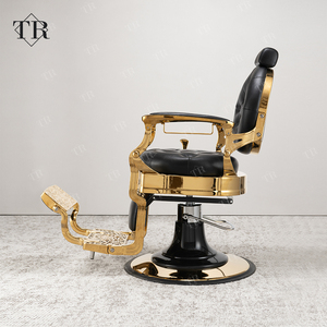 Profesional Sillas De Barbero Negro Y Oro Vintage Reclinable Corte De Pelo Peluquería Silla Sillas De <span class=keywords><strong>Barberia</strong></span> - Product Image 2