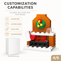 Ensembles de blocs de construction personnalisés Cheminée de Noël pour enfants Jouet de construction STEM Briques DIY OEM Kit de modélisme de vacances Cadeau