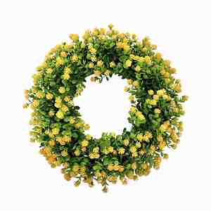 Colorful Eucalyptus <b>Leaf</b> Wreath Spring & Summer Decorative Baby's Breath Door Hanging - Product Image 1