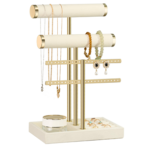 3 Layer <b>Jewelry</b> Stand Display Rack Earing Necklace Bracelet T-bar Storage Holder Metal Display Rack - Product Image 1