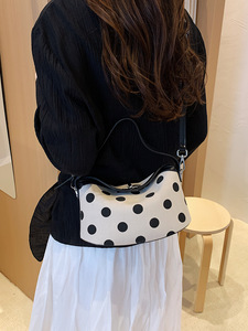 Women's Polka Dot Crossbody <b>Bag</b> Minimalist Handheld Bucket <b>Bag</b> Fashionable Lock Versatile Shoulder <b>Bag</b> - Product Image 3