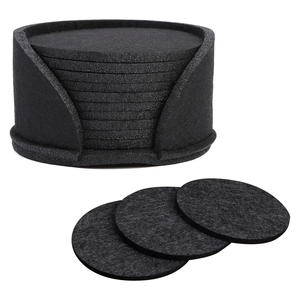 Sous-verre en verre de haute qualité avec coussinet en <span class=keywords><strong>feutre</strong></span>, protection de table, imperméable, lavable, pour café, boissons chaudes, tasses, sets de table - Product Image 1