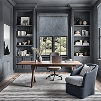 Bureau de direction classique haut de gamme en acier inoxydable avec placage en ébène personnalisé, mobilier moderne noir pour bureau à domicile