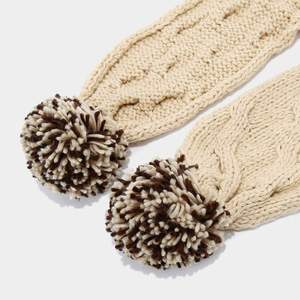 Wholesale Autumn Winter Fashion Winter Warm 3 <b>Set</b> 3 <b>Colour</b> Pom Pom Balls Design Knitted Beanie Hat Mittens Scarf - Product Image 5