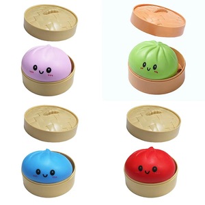 Kawaii Dumpling Stress Balls <b>Fidget</b> Sensory Squeeze Dough Ball Stress Relief Hand Toy Bun with Food Steamer Stretchy Adults Toys - Product Image 6