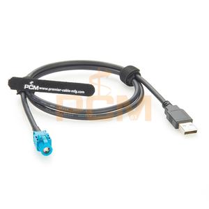 Câble de données automobile blindé 1m <span class=keywords><strong>USB</strong></span> vers HSD Z Code Connecteur femelle mâle pour caméra embarquée, système d'infodivertissement, transmission de données - Product Image 6