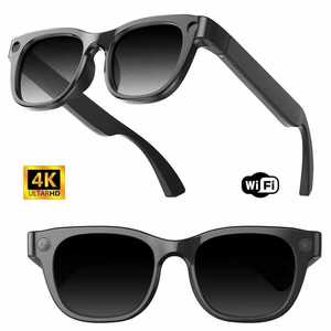 Lunettes intelligentes avec caméra 13MP, charge Type-C, commande vocale, monture en plastique et titane, couleur noire - Product Image 2
