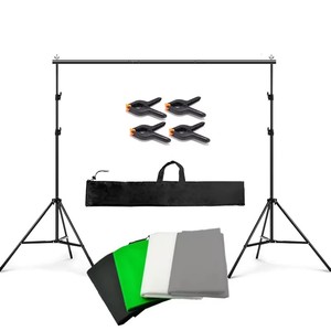 Kit de Equipo de Fotografía y Video para Estudio: Soporte de <span class=keywords><strong>Fondo</strong></span> con 4 Portalámparas, Softbox, Trípode y Tela de <span class=keywords><strong>Fondo</strong></span> - Product Image 3