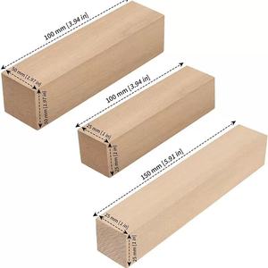 Timbres en bois 25x25x100 mm et 50x50x100 mm pour journalisation et décoration - Product Image 1