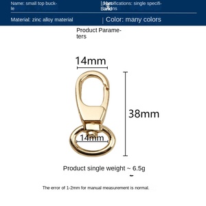 En gros, Mousqueton pivotant en métal 14 mm, petit modèle, pour sacs, porte-clés et accessoires de bagagerie - Product Image 2