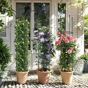 2 Unidades de Enrejado Obelisco para Plantas Trepadoras de Exterior de 2 m, Torre de Enrejado para Plantas en Maceta de Interior con Ataduras - Product Image 6