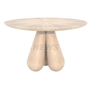 Newstar ensemble de table à manger en marbre ovale pour salle à manger table à manger en pierre de marbre travertin en béton