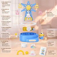 QS Puzzle Gear Ferris Wheel Music Box Gear Assembly Toy Electric and Hand Cranked Three Gear Rotating Model