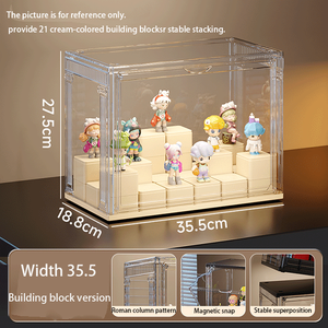 Xing bạn chống bụi trong suốt hình chữ nhật <span class=keywords><strong>Acrylic</strong></span> Hộp hiển thị khối xây dựng và đồ chơi con số lưu trữ và tủ trưng bày - Product Image 6