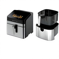 Friteuse à air numérique LED moderne, antiadhésive, sans huile, forme carrée, usage domestique, garantie 1 an, économie d'énergie