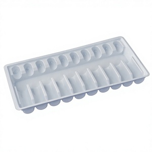 ถาดพลาสติกใส PVC ยี่ห้อ OEM Super International Brand ผลิตจากวัสดุรีไซเคิล หนา 1 มม. พร้อมแม่พิมพ์แบบกำหนดเองสำหรับหลอดแก้ว - Product Image 1