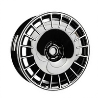 Nuevas Llantas de Aleación Forjadas de Estilo Retro Personalizadas con Múltiples Radios, Acabado Negro Brillante Pulido, 25 mm, Aptas para Autos Clásicos de Lujo, Venta Directa