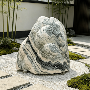 Pierre de paysage en granit vert veiné naturel, moderne, durable, pour jardin extérieur, élément décoratif pour lac, hôtel, villa - Product Image 6