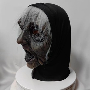 Máscara de Bruja con Pelo Blanco y Lengua Rizada, Disfraz de Terror para Cosplay, Accesorio para la Cabeza, Material de Emulsión, Estilo Divertido - Product Image 3