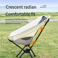 Chaise pliante portable ultra-légère en acier au carbone dossier respirant chaise Oxford Moon pour Camping en plein air gymnastique pêche de loisirs