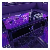 Table de bar en fibre de verre et acier inoxydable éclairée par LED, design moderne pour usage commercial dans les hôtels, clubs, gymnases