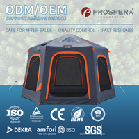 Tente de camping gonflable de luxe hexagonale portable et étanche de 2000 mm pour la famille, idéale pour le glamping en extérieur