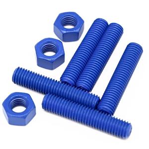 Perno de perno DIN835 M27 de alta resistencia Grado 10,9 Revestimiento de xilano Revestimiento de PTFE para bloque de colector hidráulico, Perno de perno - Product Image 2