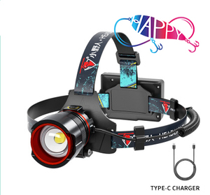 Nouveau capteur de lumière d'urgence Zoom Rechargeable monté sur la tête lumière de pêche de nuit longue endurance Super lumineux phare télescopique - Product Image 1