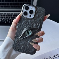 Coque de téléphone 3D Yeux Maléfiques Cool pour iPhone 17 Air 16 15 14 13 12 11 Pro Max, Housse Souple en TPU Givré Antichoc
