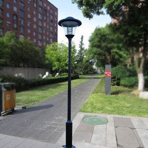Lampadaire LED d'extérieur pour jardin, poteau métallique, abat-jour en verre, blanc neutre 2700K, IP66, résistant aux intempéries, capteur de mouvement, alimentation solaire - Product Image 6
