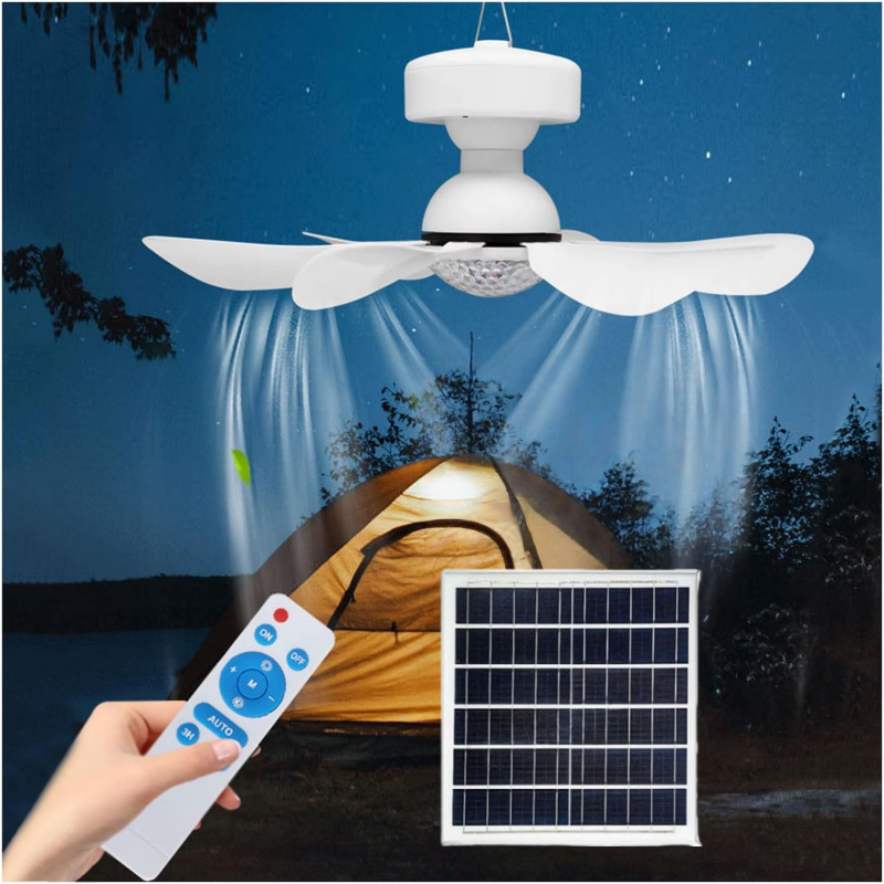 Portable Solar LED Camping Fan Lamp