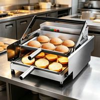 Machine commerciale électrique entièrement automatique à double couche pour presser les burgers et griller/cuire les pains, idéale pour la vente ambulante