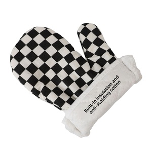 Gants de four carrés épaissis anti-brûlure pour micro-ondes, résistants aux hautes températures, en coton et lin pour la cuisson - Product Image 5
