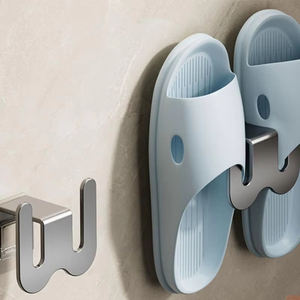 Wholesale Wall Mounted <b>Bathroom</b> Slipper Rack No Punching Space Saving Shoe Hangable <b>Hook</b> Bedroom Dryer Toilet Drainage Artifact - Product Image 4