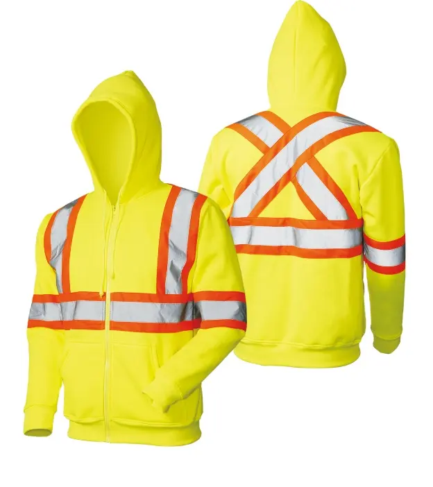 Sports Hi-Vis Jackets Reflective Hoody Outdoor Polar Fleece safety hoody