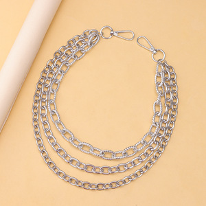 <b>Waist</b> <b>Chain</b> Multi Layered Silver Zinc Alloy Hip Hop Punk Rock Accessory Unisex Daily Wear - Product Image 5