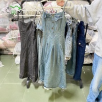 Vestido Halter de Mezclilla YIJIAYI de Segunda Mano al Por Mayor para Mujer, Poliéster/Algodón, Alta Calidad, a la Moda, Chino