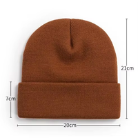 Topi Beanie Rajut Rib Akrilik Polos Berkualitas Tinggi dengan Logo Bordir Kustom