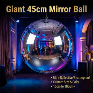 Ornement Réfléchissant Géant <span class=keywords><strong>pour</strong></span> Affichage en Centre Commercial, Prix d'Usine, Boule <span class=keywords><strong>de</strong></span> Noël en PET Finition Miroir, Décoration <span class=keywords><strong>Extérieure</strong></span> Surdimensionnée <span class=keywords><strong>pour</strong></span> Événements - Product Image 1