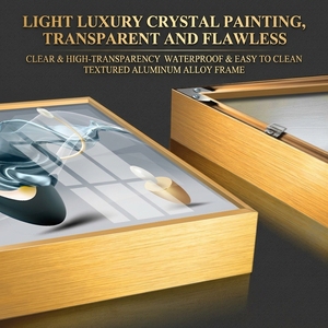 Cuadro moderno de pared de alta gama, minimalista, de porcelana de cristal, <span class=keywords><strong>para</strong></span> colgar en la pared del <span class=keywords><strong>comedor</strong></span> o sala de estar, con marco dorado de lujo. - Product Image 5