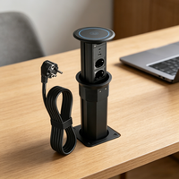 Prises électriques motorisées à une touche tubulaires de haute qualité à 3 prises pour bureau de cuisine étude à domicile