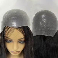 Perruque complète en PU ultra-fin pour femme, cheveux humains vierges noirs, perruque médicale en stock pour femme