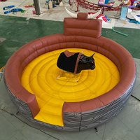 Taureau mécanique gonflable pour parc d'attractions, machine de rodéo pour adultes, en PVC, protection UV, installation facile, grand modèle pour extérieur