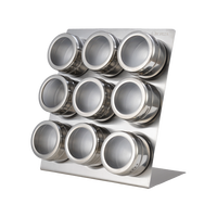 Vente chaude Ensemble portable en acier inoxydable pour café et thé Contenants pour sel et poivre Shakers à épices magnétiques